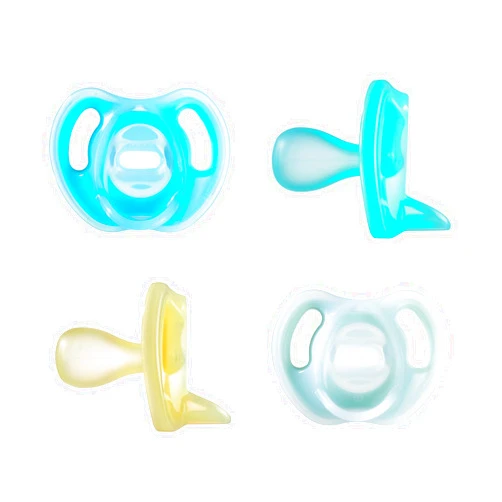 Tommee Tippee Ultra-Light Silicone Pacifier, 6-18 Months, Symmetrical One-Piece Design, BPA-Free Silicone Binkies, Blue/Green/Yellow, Pack of 4