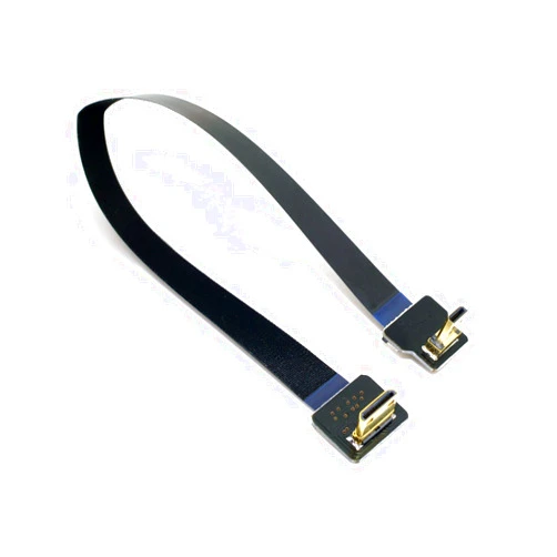Cablecc 90 Degree Down Angled FPV Micro HDMI Male to Mini HDMI FPC Flat Cable 20cm for GOPRO Multicopter Aerial Photography Cablecc