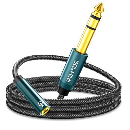 SOLMIMI 1/4 to 1/8 Headphone Adapter, 4 Feet 6.35mm Male to 3.5mm Female TRS Stereo Audio Jack Adapter Cable for Mixer Guitar Amp Piano Keyboard Amplifier Headphone Speaker (4Ft/1.2M)