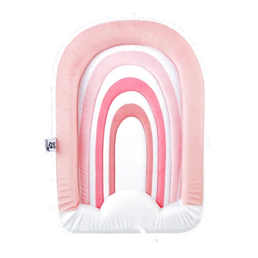 PandaEar Baby Bath Pad for Infant Newborn | Bath Seat Soft Rainbow Cushion Mat for Sink Bathtub Essentials Shower Gift (Pink)