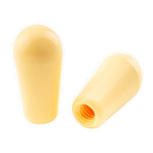 Musiclily Pro Metric Thread Plastic Guitar 3 Way Toggle Switch Tips LP Pickup Selector Switch Caps Switch Knobs for Import Epiphone Les Paul Style Electric Guitar, Cream (Set of 2)