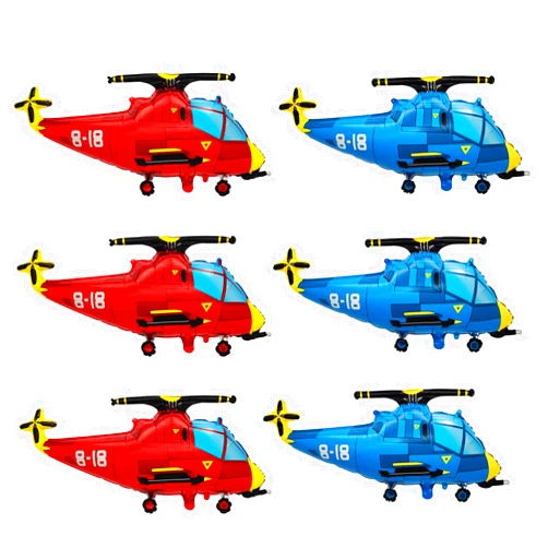 DYT 6Pieces Airplane Helicopter Shaped Foil Balloons Set Airplane Mylar Balloons for Boys Girls Themed Party Birthday Decorations