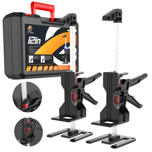 XClifes Labor Saving Handle 2 Pack,12 In all aluminum Construction Jack, Wall Tile Locator, Multi-Function Height Adjustment Lifting Device, Door Panel Lifting Cabinet Jack, Dynamic Load 470 LB