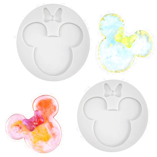 Chistepper 2 Pack Silicone Mold Mouse Head Shape Silicone Molds Candy Gum Paste Chocolate Molds for Cake Decorating Sugar Crafts Polymer Clay