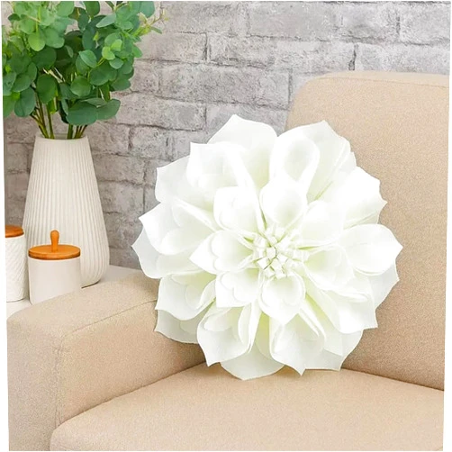 Fennco Styles Handmade 3D Heart-Shaped Petals Flower Decorative Filled Throw Pillow 13