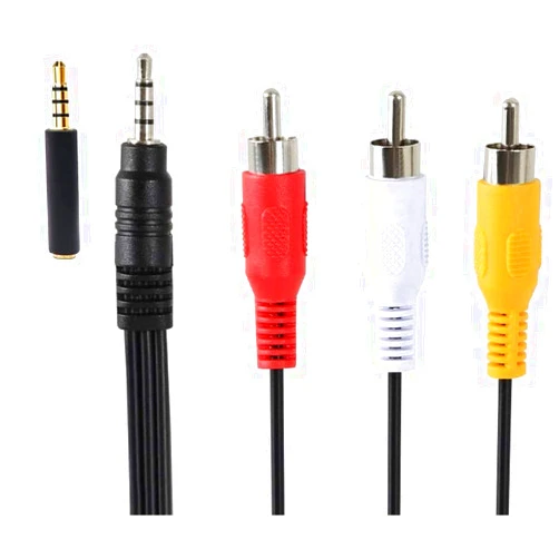 Padarsey 3.5 mm to RCA AV Camcorder Video Cable 3.5mm Male to 3RCA Male Plug Stereo Audio Video AUX Cable for Smartphones,MP3, Tablets,Speakers,Home Theater (3.5 Straight to 3 RCA 1.5m)