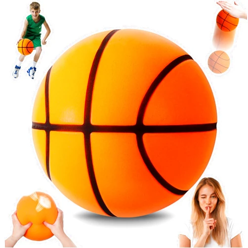 Thcbme Silent Basketball Size 7, Indoor Basketball, 2024 Newest Silent Basketball Dribbling Indoor, Quiet Basketball, Training for Various Indoor Activities (Orange).