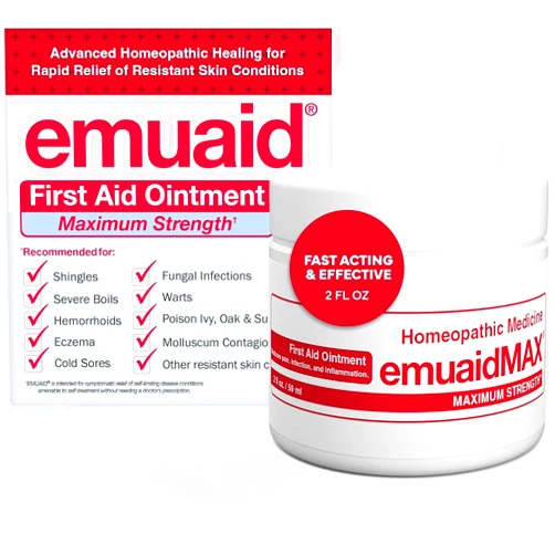 emuaid EMUAIDMAX Ointment for Itchy Skin, Maximum Strength Treatment for Athlete's Foot, Psoriasis, Jock Itch, Rash, Eczema, Cold Sores, Blisters, and Yeast Infection, 2oz