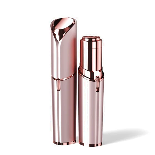 KRADAA Facial Hair Removal for Women: Electric Face Razor with LED Light - Painless & Instant Results Mini Shaver for Travel Use (Rose Gold)