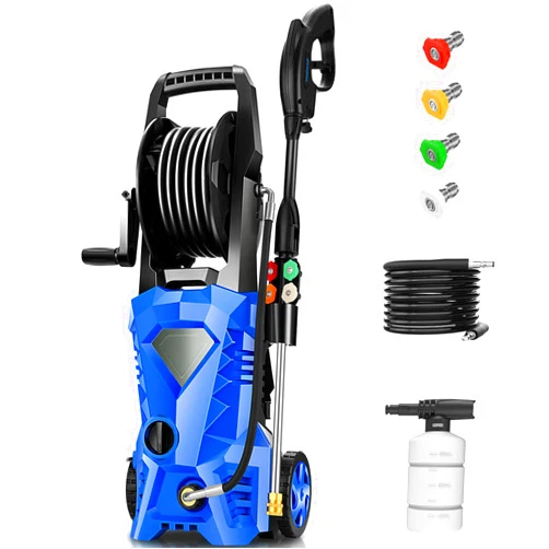 Huanherad 4000 PSI Electric Pressure Washer, 2.8GPM Power Washer with Detachable Foam Cannon and Power Washer Wand, 4 Qucik Connect Nozzles for Cars/Fences/Driveways/Home/Patios, Blue