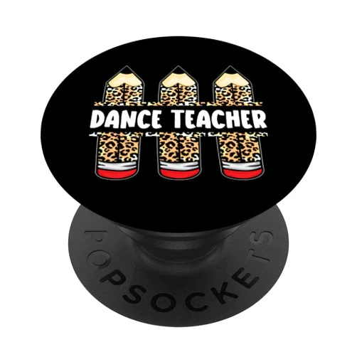 Matching Teacher Back to School Gifts Leopard Pencil Teacher Student, Dance Teacher Appreciation PopSockets Swappable PopGrip