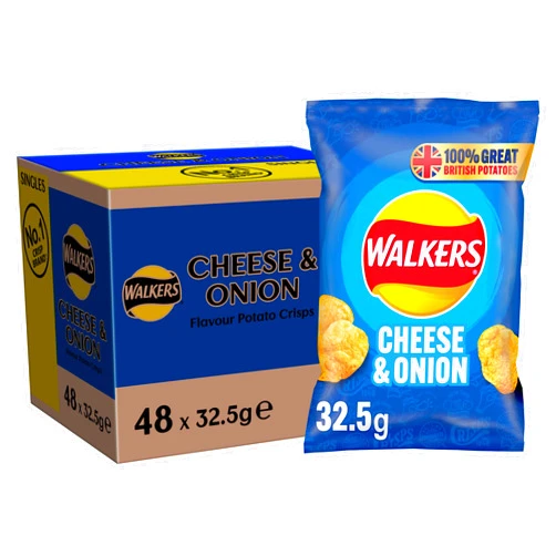 Walkers Cheese and Onion 32.5 g (Pack of 48)
