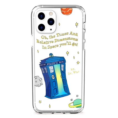 Figment and Fable Figment & Fable Clear TPU Case for iPhone 15 Pro Max 14 13 12 Mini 11 SE 6 7 8 Plus | Doctor Space Time