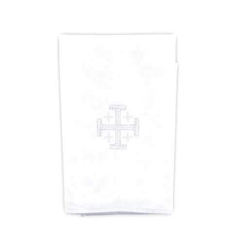 Trinity Church Supply Jerusalem Cross Purificator Christian Embroidered Catholic Church Communion Supplies, 18 Inch x 12 Inch, Pack of 4