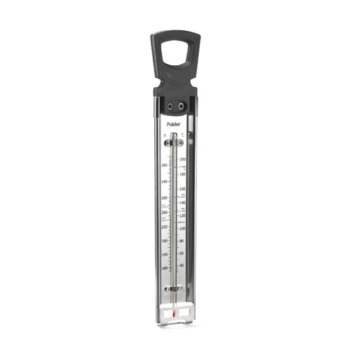Polder Candy Thermometer, Stainless Steel Cooking Thermometer with Pot Clip, for Jam, Syrup, Jelly, Yogurt, and Deep Fry, 12