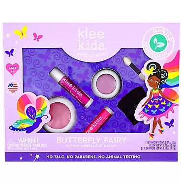 Klee Naturals Luna Star Naturals Klee Kids 4 PC Makeup Up Kits with Compacts (Butterfly Fairy)