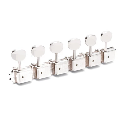 Gotoh Locking Vintage Oval Knob 6-In-Line Tuners, Nickel