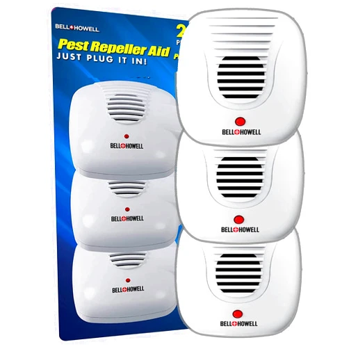 Bell+Howell Bell + Howell Ultrasonic Pest Repeller Home Kit (Pack of 3), Ultrasonic Pest Repeller, Pest Repellent for Home, Bedroom, Office, Kitchen, Warehouse, Hotel, Safe for Human and Pet