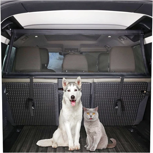 TINKI Pet Restraint Net Dog Fence Car Backseat Divider Vehicle Gate Cargo Area Travel Trunk Mesh Net Screen for Volvo XC90 2015 2016 2017 2018 2019 2020 2021 2022 2023 2024 2025+ (Black, for XC90 2015+)