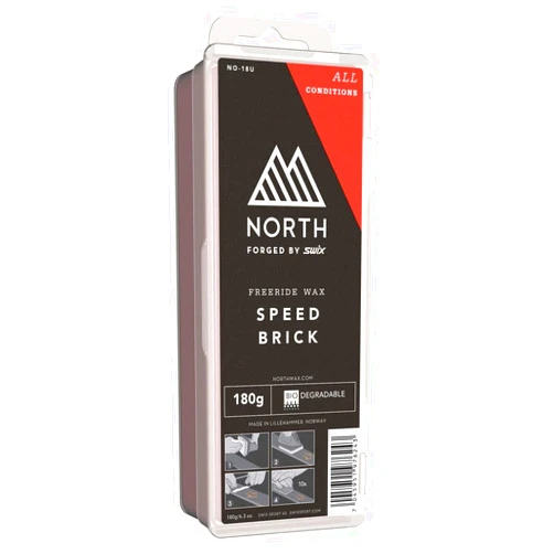 Swix North Speed Brick Universal Range Snowboard & Ski All Conditions Wax, 180g, Red