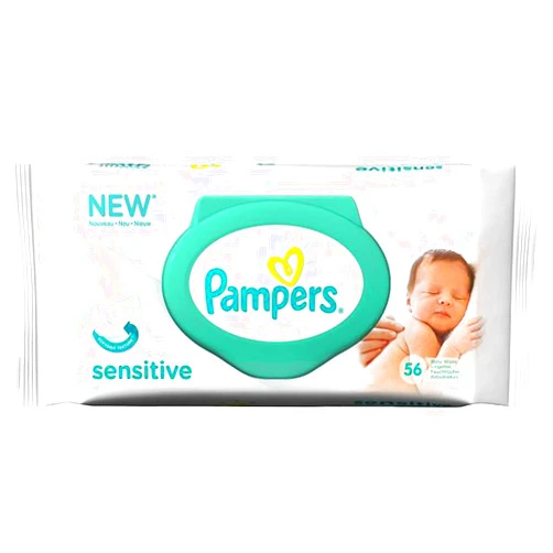 Pampers Wipes Sensitive - 56 ct, Pack of 2