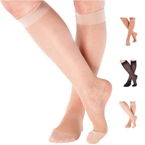 ABSOLUTE SUPPORT Made in USA - Sheer Compression Socks for Women Circulation 20-30mmHg - A205