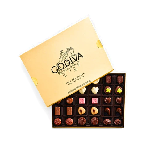 Godiva Chocolatier Godiva Gold Assorted Chocolate Gift Box, Belgian Dark and Milk Chocolates with Pralinés, Ganaches & Caramels, Gourmet Gift for Birthdays, Holidays, Kosher, 30 Pc