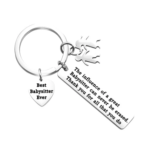 TGBJE Babysitter Gift Thank You for All That You Do Keychain Best Babysitter Ever Gift Appreciation Gift Nanny Gift