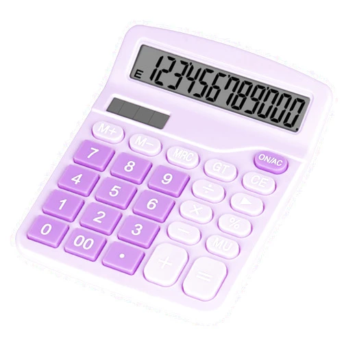 DANRONG Cute Purple Desktop Calculator with Big Buttons, Dual Power Source, Solar and Battery, Large Display Screen - Perfect for Office, Teachers, and Students (Purple)