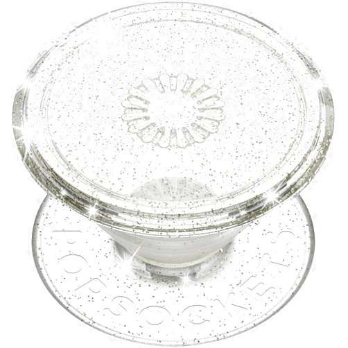 PopSockets Translucent Phone Grip with Expanding Kickstand, PopSockets for Phone, Translucent PopGrip - Clear Glitter Silver