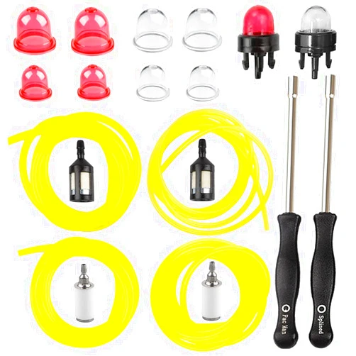 HUSWELL 4 Size 4 Feet Long Small Engine Fuel Line, 188-12 530058709 Primer Bulb, Snap in Primer Bulb Pump 188-512, ZF-1 Fuel Filter, 530095646 Fuel Filter, 21 Splined+Pac Man Carb Adjustment Tool