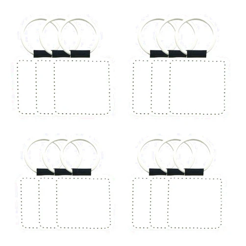 Jippedea 12 Pcs Sublimation Blank Keychains,PU Leather White Keychains Ornament Pendants for Man Women Crafts Heat Transfer