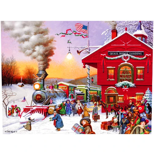 Buffalo Games - Charles Wysocki - Whistle Stop Christmas - 1000 Piece Jigsaw Puzzle for Adults Challenging Puzzle Perfect for Game Nights - Finished Puzzle Size is 26.75 x 19.75