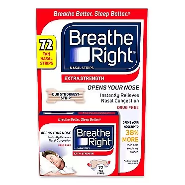 Breathe Right Extra Strength Nasal Strips, 72 Strips