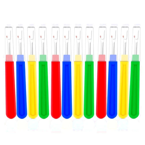 Yuntop 12 PCS Seam Ripper Stitch Remover Tool Sewing Thread Removing Seams Rippers Kit Removing Unwanted Hems and Seams Small Thread Cutter for Crafting Handy Embroidery Removing Tools Scissors Unpicker