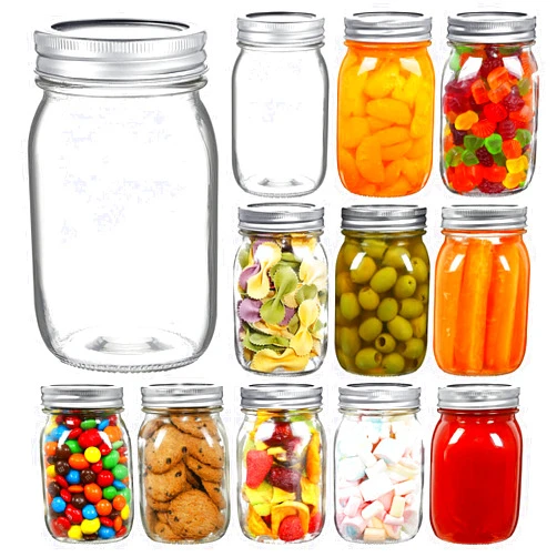 YEBODA 16 oz Wide Mouth Mason Jars 12 Pack Glass Canning Jars with Airtight Lids and Bands for Preserving, Jam, Honey, Jelly, Wedding Favors, Sauces, DIY Spice Jars, Salad, Yogurt