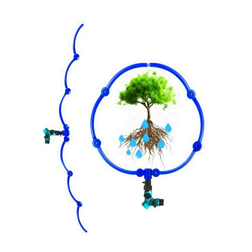 AyfeS 55 inch Tree Watering Ring Circle,360 Degree Water Sprinkler Ring with Y Hose Splitter for Outdoor Tree,Garden Plants