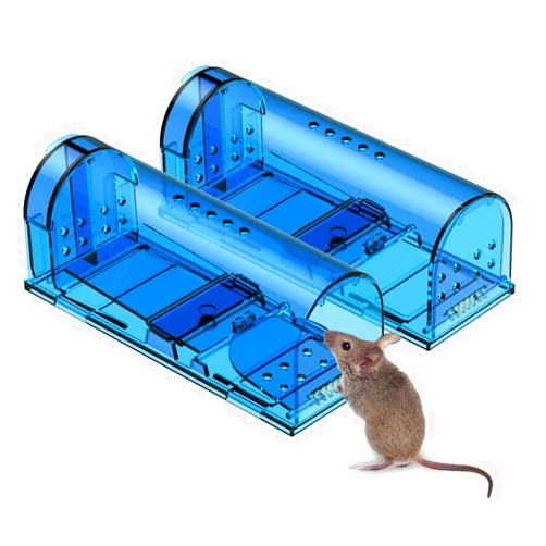 Blinc Humane Mouse Trap | Catch and Release Mouse Traps That Work | Mice Trap No Kill for mice/Rodent Pet Safe (Dog/Cat) Best Indoor/Outdoor Mousetrap Catcher Non Killer Small Capture Cage (Blue)