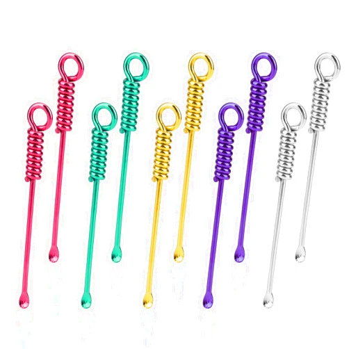 simarro 10 Pcs Alloy Mini Spoon, Tiny Shovel Spoon Portable Powder Spoon Sparkling Pendant Necklace Ring Mini Spoon for Spices Salts Sand Spice Scoop