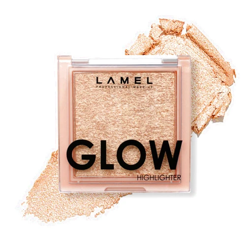 LAMEL Glow Highlighter: Face Make Up & Contour Palette in Deep, Vibrant Colors - Natural Shimmer - Compact Size & Perfect for Travel - Cruelty Free - 3.8gr/0.13 oz 402 (Sun)
