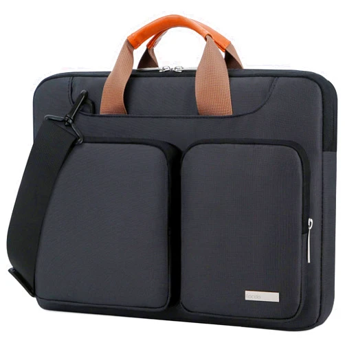 Lacdo 360° Protective Laptop Shoulder Bag, 15-15.6 inch Laptop Sleeve Case for Acer HP Lenovo Dell ASUS Laptop, Acer Aspire, HP Pavilion, Dell Inspiron, Lenovo IdeaPad,ASUS ZenBook Computer Bag, Black