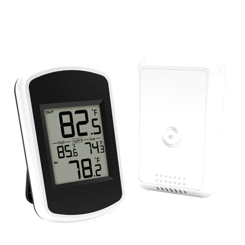 AIRAIN TECH Indoor Outdoor Thermometer Wireless, Outside Temperature Monitor with Remote Sensor, Outdoor Thermometers for Patio, Greenhouse, Reptiles House Baby Room Temperature Monitor