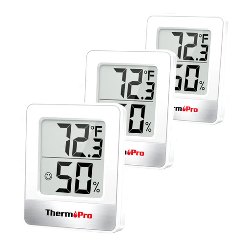 ThermoPro TP49 3 Pieces Digital Hygrometer Indoor Thermometer Humidity Meter Mini Hygrometer Thermometer with Temperature and Humidity Monitor Room Thermometer