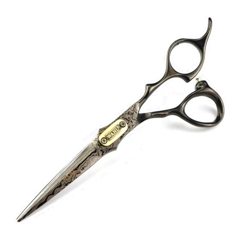RUYILULU Unique Black Damascus Steel Hair Cutting Scissors - Professional Dual-Blade Design with Straight and Thinning Options, Thinning Rate 20%-35% for Precision Styling,1 Year