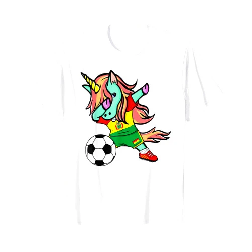 National Team Flag Dab Dance Soccer Unicorn Shirts Unicorn Dab Bolivia Soccer Jersey Bolivian Football Lover T-Shirt
