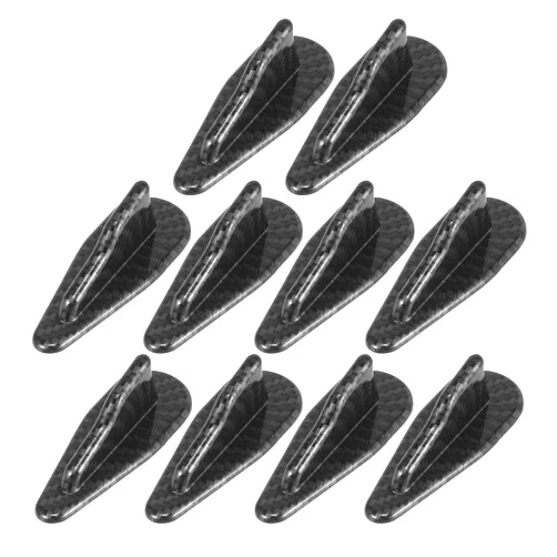 X AUTOHAUX 10pcs Universal Car ABS Roof Shark Fin Style Spoiler Wing Shark Fin Style Diffuser Replacement Black Carbon Fiber Pattern