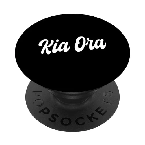 New Zealand Flag Design Love Aotearoa NZ Roots Kia Ora Maori Language Typeset Kiwi Land Aotearoa NZ PopSockets Adhesive PopGrip