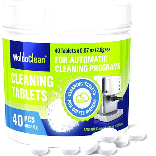WoldoClean Cleaning Tablets for Espresso & Coffee Machine 40 Tabs - compatible with Breville, Bosch, Philips, Casabrews, KitchenAid, De'Longhi, Ninja