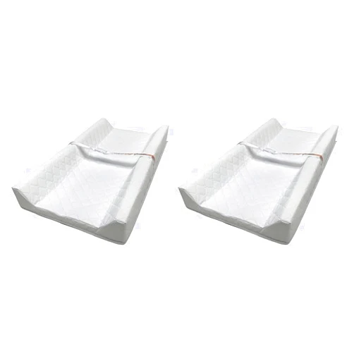 Ingenuity Summer Contoured Changing Pad, 16 x 32 – Comfortable & Secure, with Security Strap and Two High Curved Sides, Easy to Clean (Pack of 2)