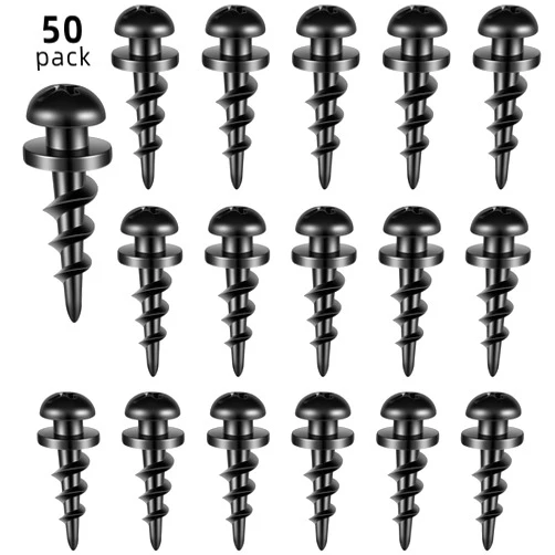 Hotop 50 Pieces Double Headed Picture Hanging Nails Picture Hangers Photo Hanging Hook Hangers Small Head Picture Screws Decorative for Home Office Drywall (Black)